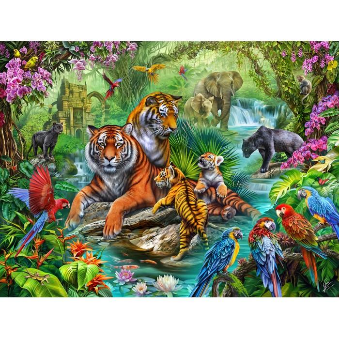 Puzzle Sunsout-70806 La Jungle des Tigres