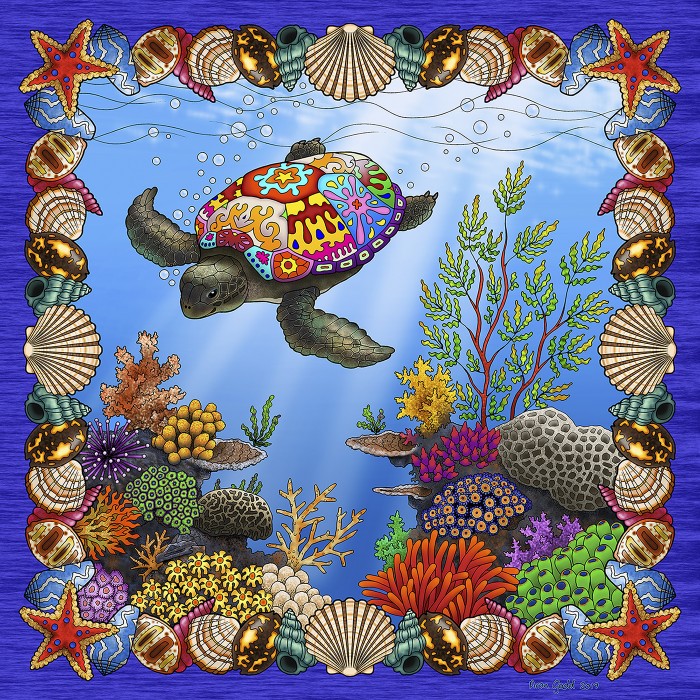 Puzzle  Sunsout-77010 Tortue Psychédélique