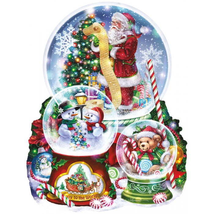 Puzzle Sunsout-96063 Randy Wollenmann - 3 Snow Globes