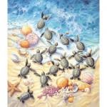 Puzzle  Sunsout-SV45501 Sherry Vintson - Green Turtle Hatchlings