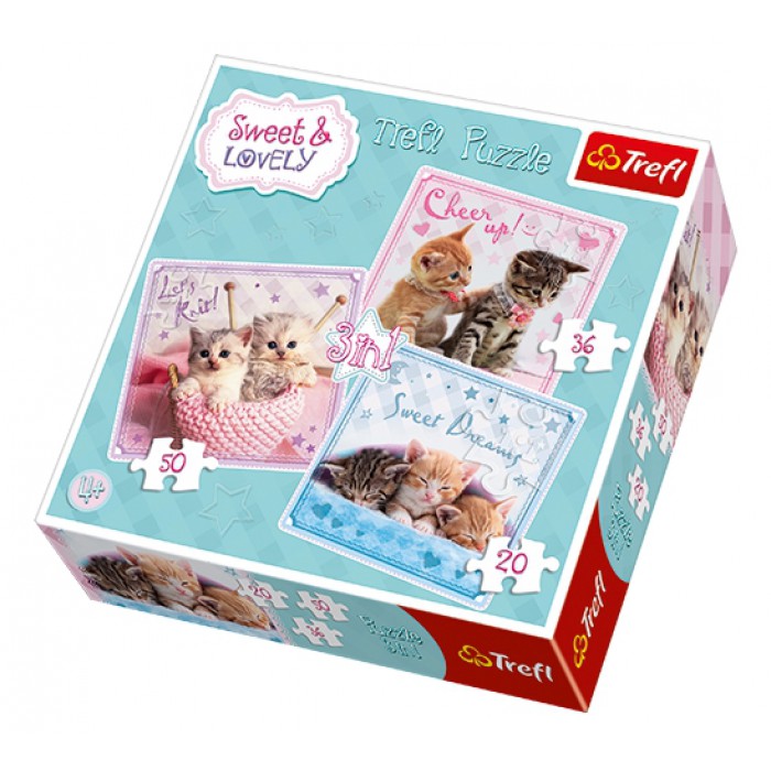   3 Puzzles - Chatons très Tendres