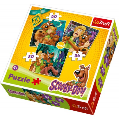 Trefl-34145 3 Puzzles en 1 : Samy et Scooby-Doo