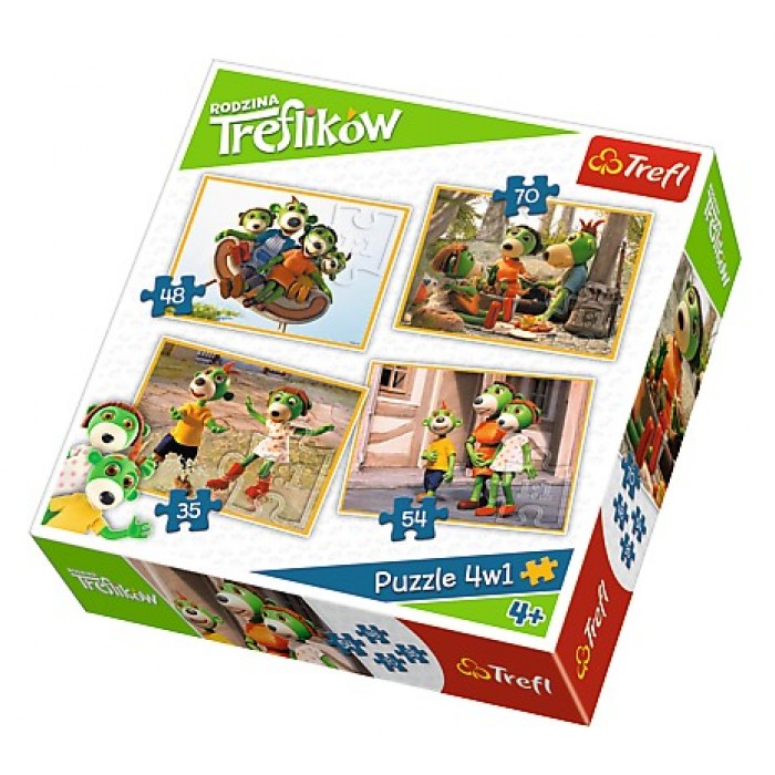 Trefl-34271 4 Puzzles - Les Aventures de Koe