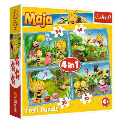 Trefl-34320 4 Puzzles - Maya l'Abeille