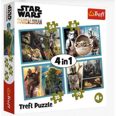 Puzzle Trefl-34377 4 in 1 - The Mandalorian and his World