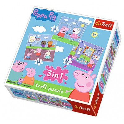 Trefl-34813 3 Puzzles - Peppa Pig