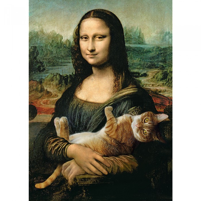 Mona Lisa and Purring Kitty