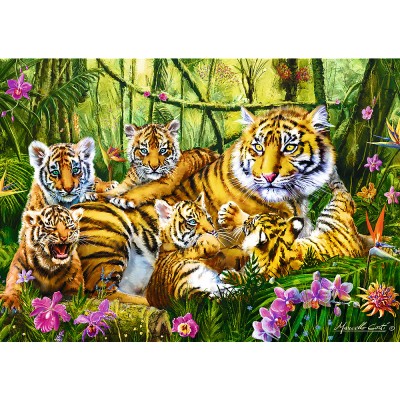 Puzzle Trefl-37350 Famille de Tigres