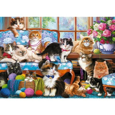Puzzle Trefl-37425 Famille Chat