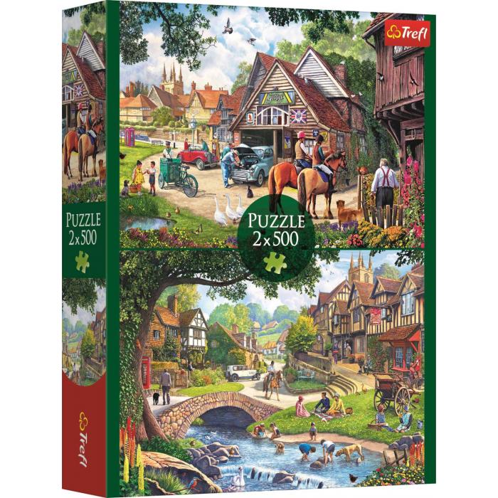  Trefl-37494 2 Puzzles - Vie Idyllique
