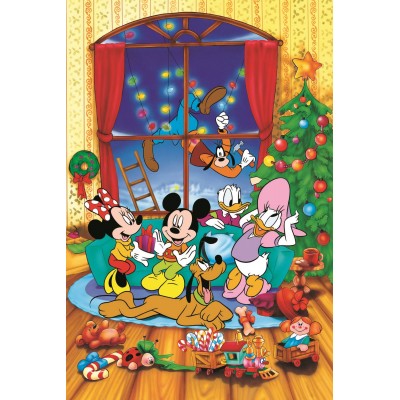 Puzzle Trefl-37602 40e Anniversaire Trefl - Noël De Mickey Mouse Et Ses Amis