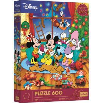 Puzzle Trefl-37602 40e Anniversaire Trefl - Noël De Mickey Mouse Et Ses Amis