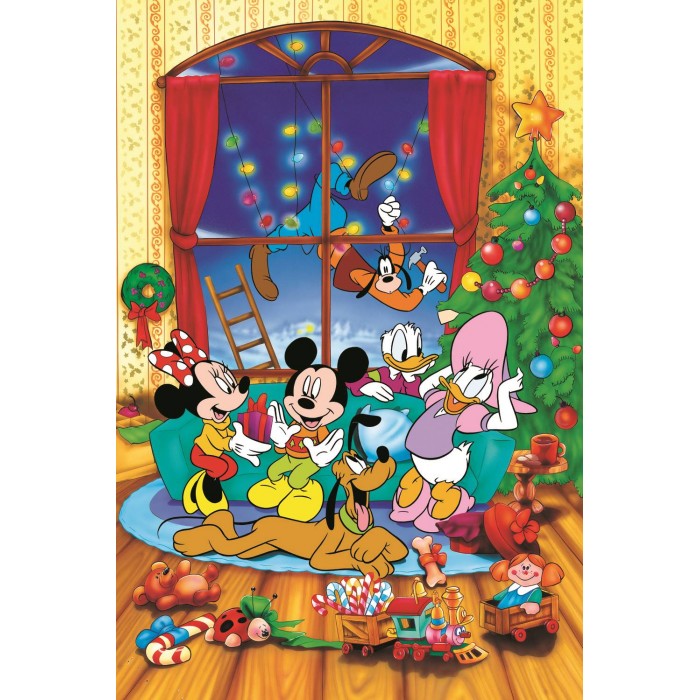 Puzzle  Trefl-37602 40e Anniversaire Trefl - Noël De Mickey Mouse Et Ses Amis