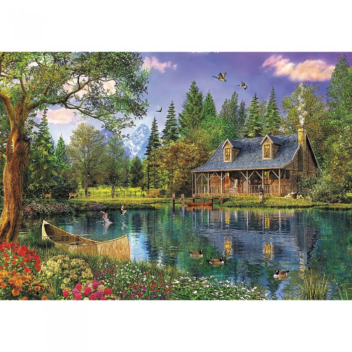 Puzzle  Trefl-45005 Après-Midi Idyllique dans le Cottage au Bord de l'Etang