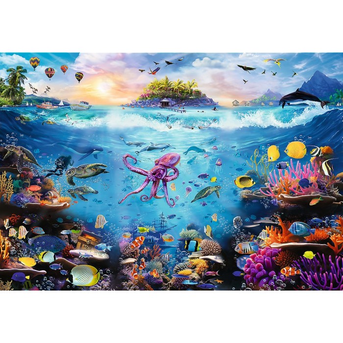 Puzzle Trefl-81027 Plongeons dans le Paradis Sous-Marin