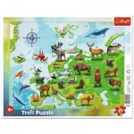   Puzzle Cadre - Carte d'Europe Des animaux