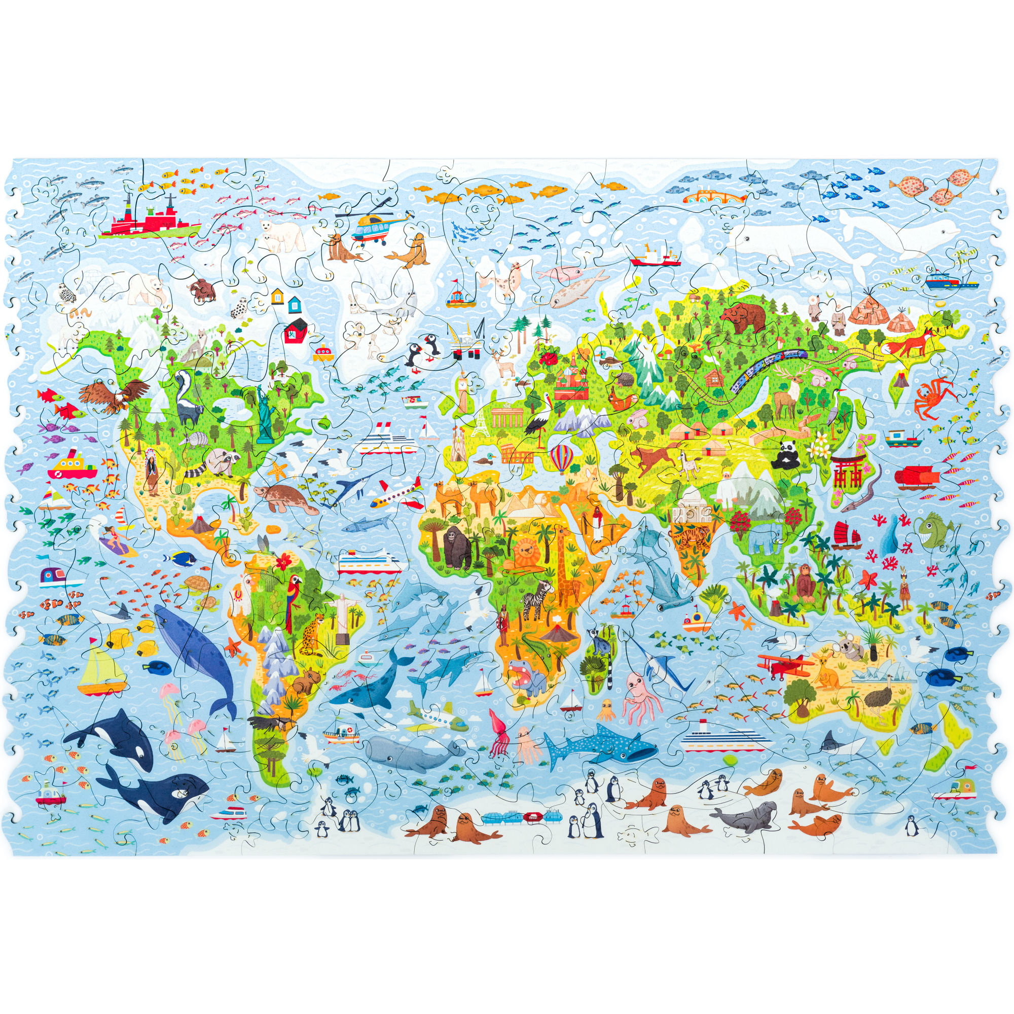 Puzzle Carte Du Monde Pour Enfants Unidragon-50139 100 pièces